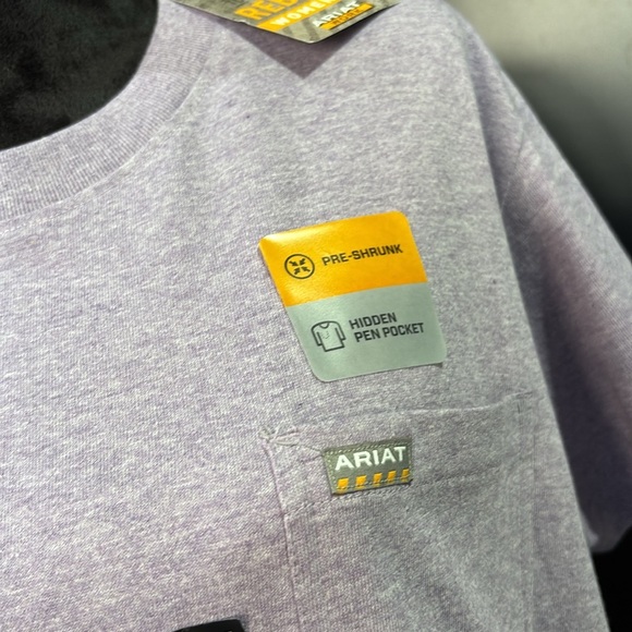 Ariat Rebar Workwear Cotton Strong pre-shrunk, pen pocket,logo,short sleeve tee - Picture 2 of 10